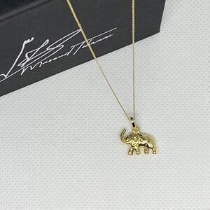 Elephant necklace 14k Real Gold Pendant
